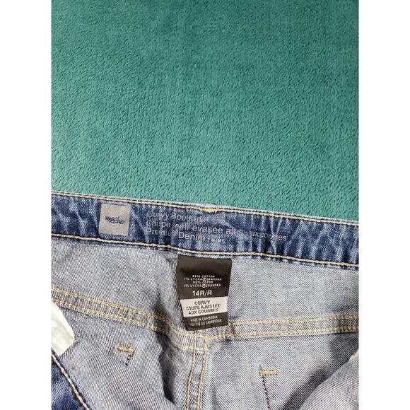 Mossimo Jeans Size 14 Womens Blue Stretch Pants Denim Ladies Mid Rise Bootcut - Picture 3 of 11